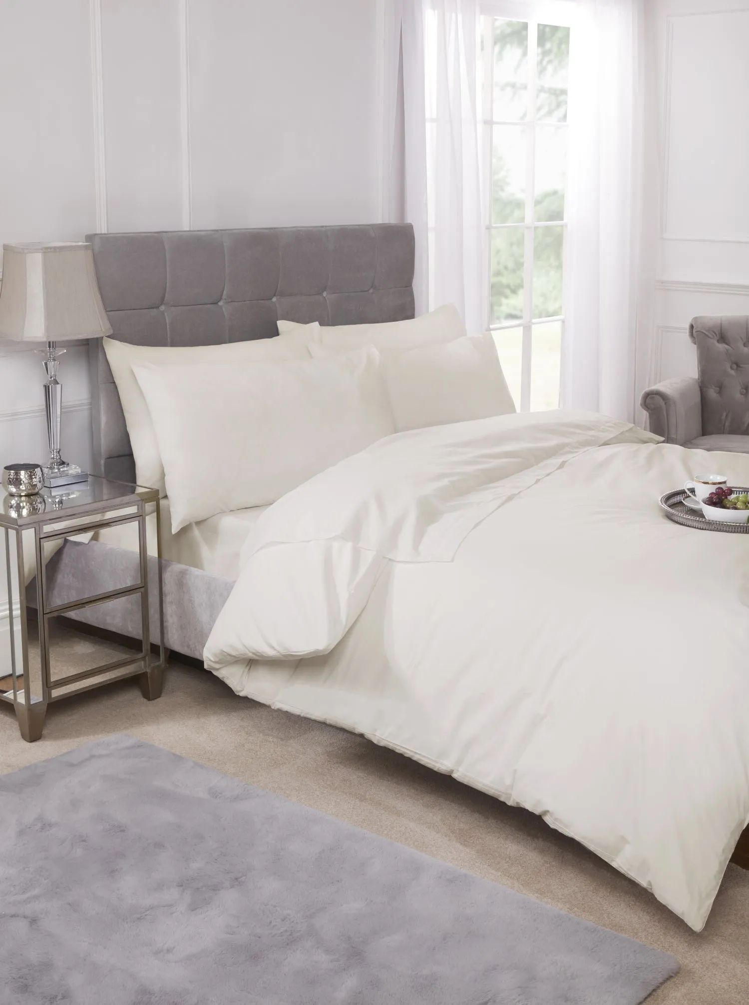 180 Thread Count Percale Duvet Set in Ivory