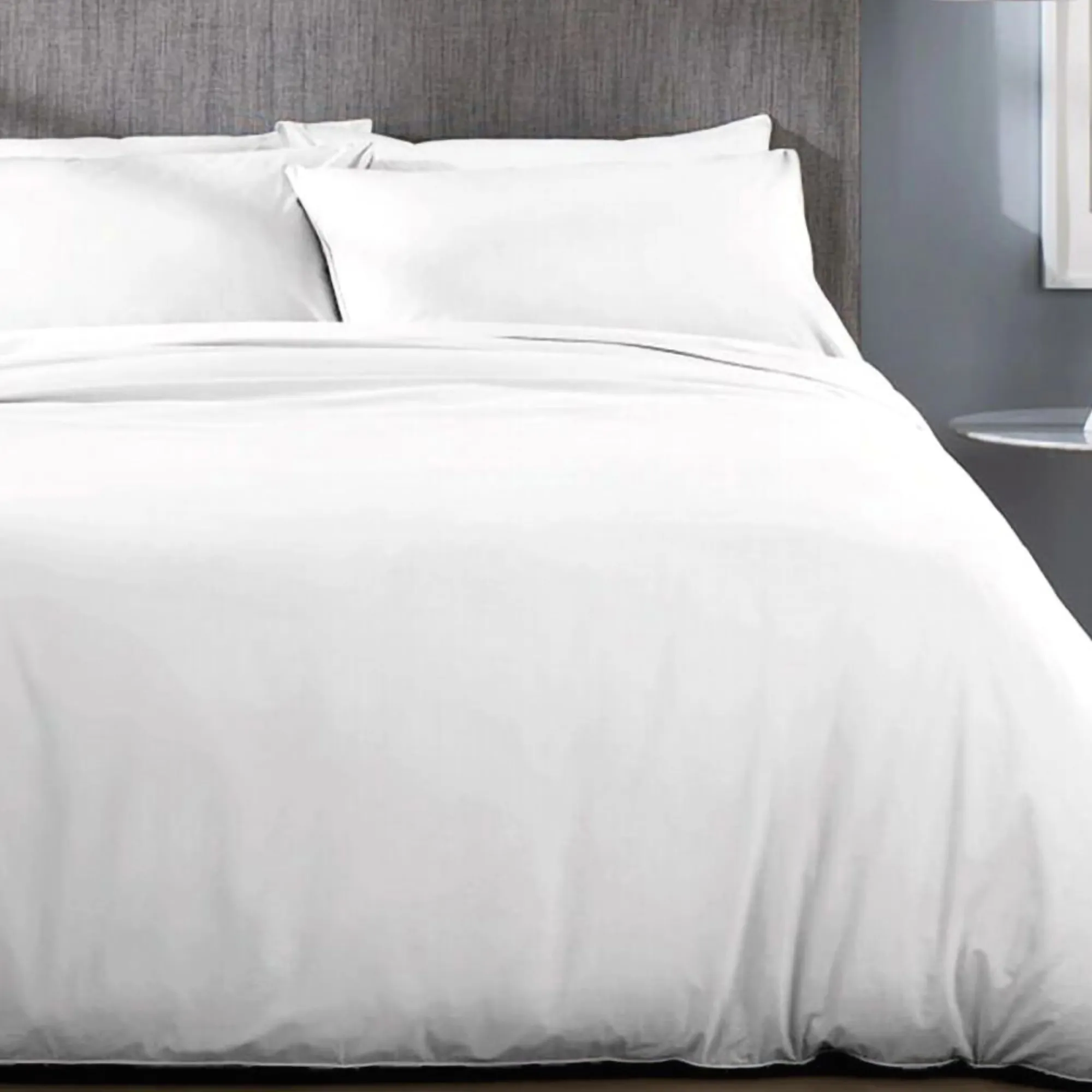 200 Thread Count Cotton Rich Percale Duvet Cover Set - White