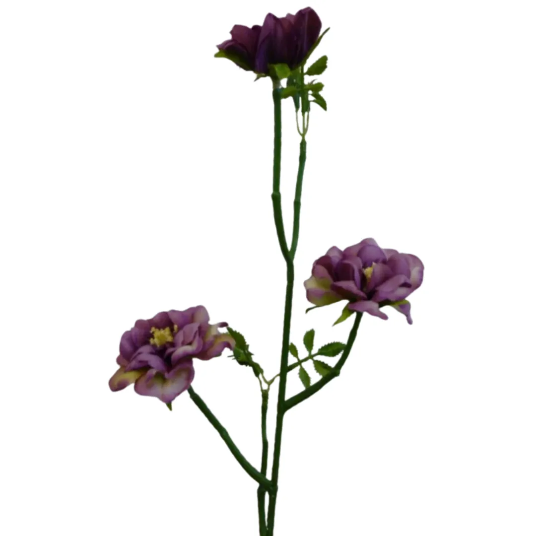 53cm Wild Rose Spray - Lavender