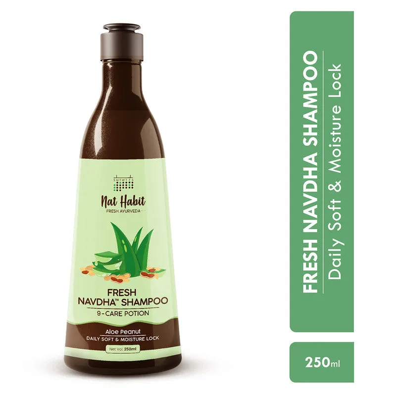 Aloe Peanut Navdha Shampoo | For Daily Hair Softness | 250 ml