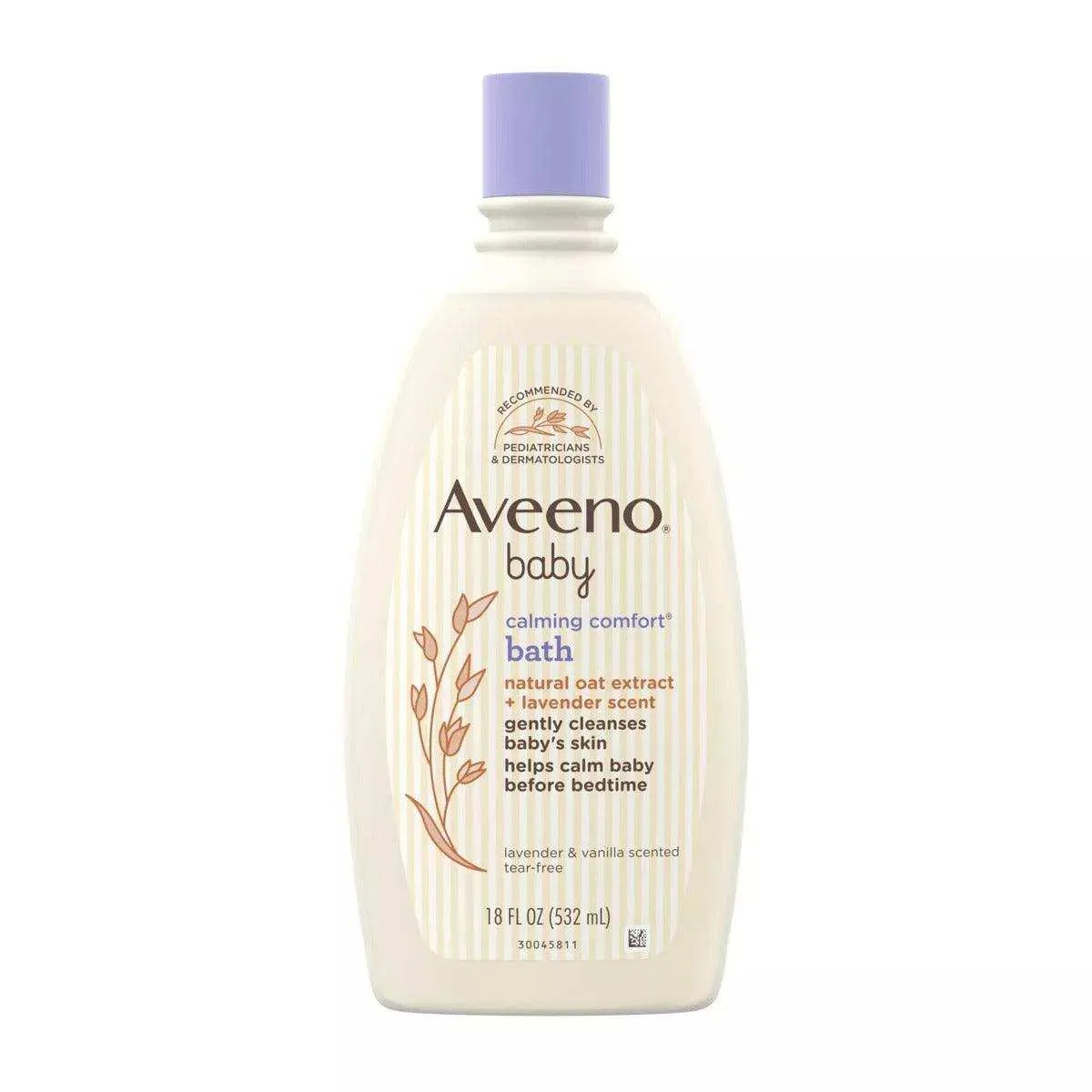 Aveeno Baby Calming Comfort Bath, Body & Hair Wash, Lavender and Vanilla Scent - 18oz