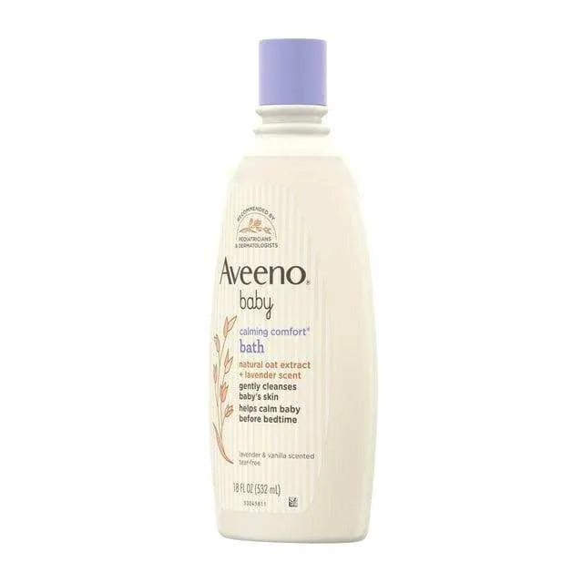 Aveeno Baby Calming Comfort Bath, Body & Hair Wash, Lavender and Vanilla Scent - 18oz