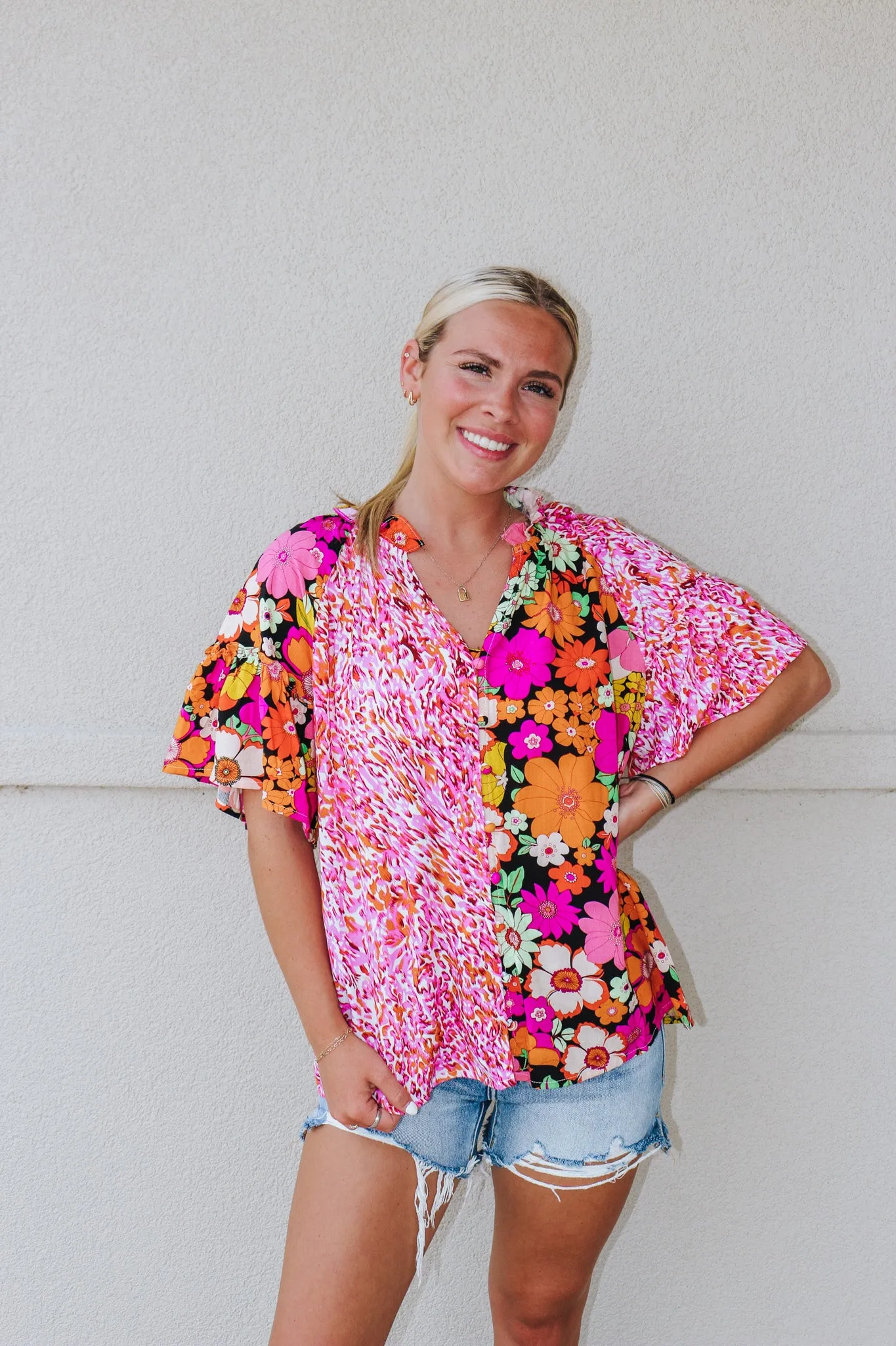 Be Bold Pink Blossom Blouse