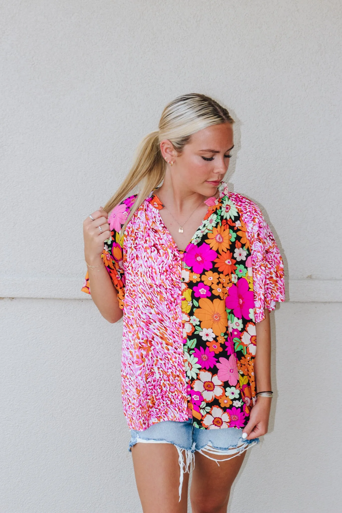 Be Bold Pink Blossom Blouse