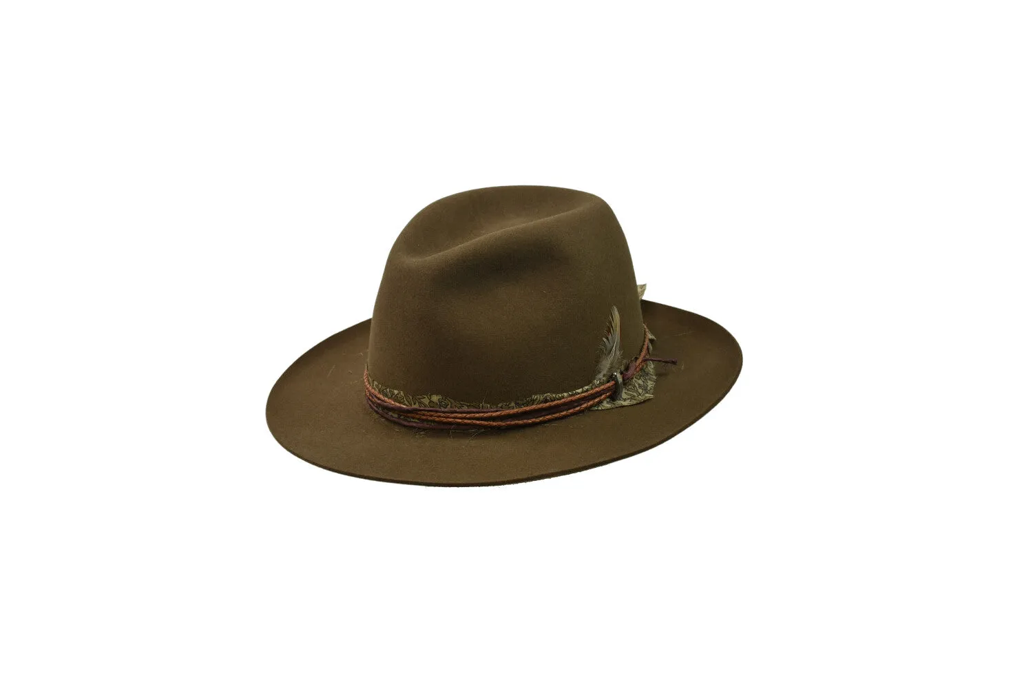 Beaver Fur Fedora Hat Moss