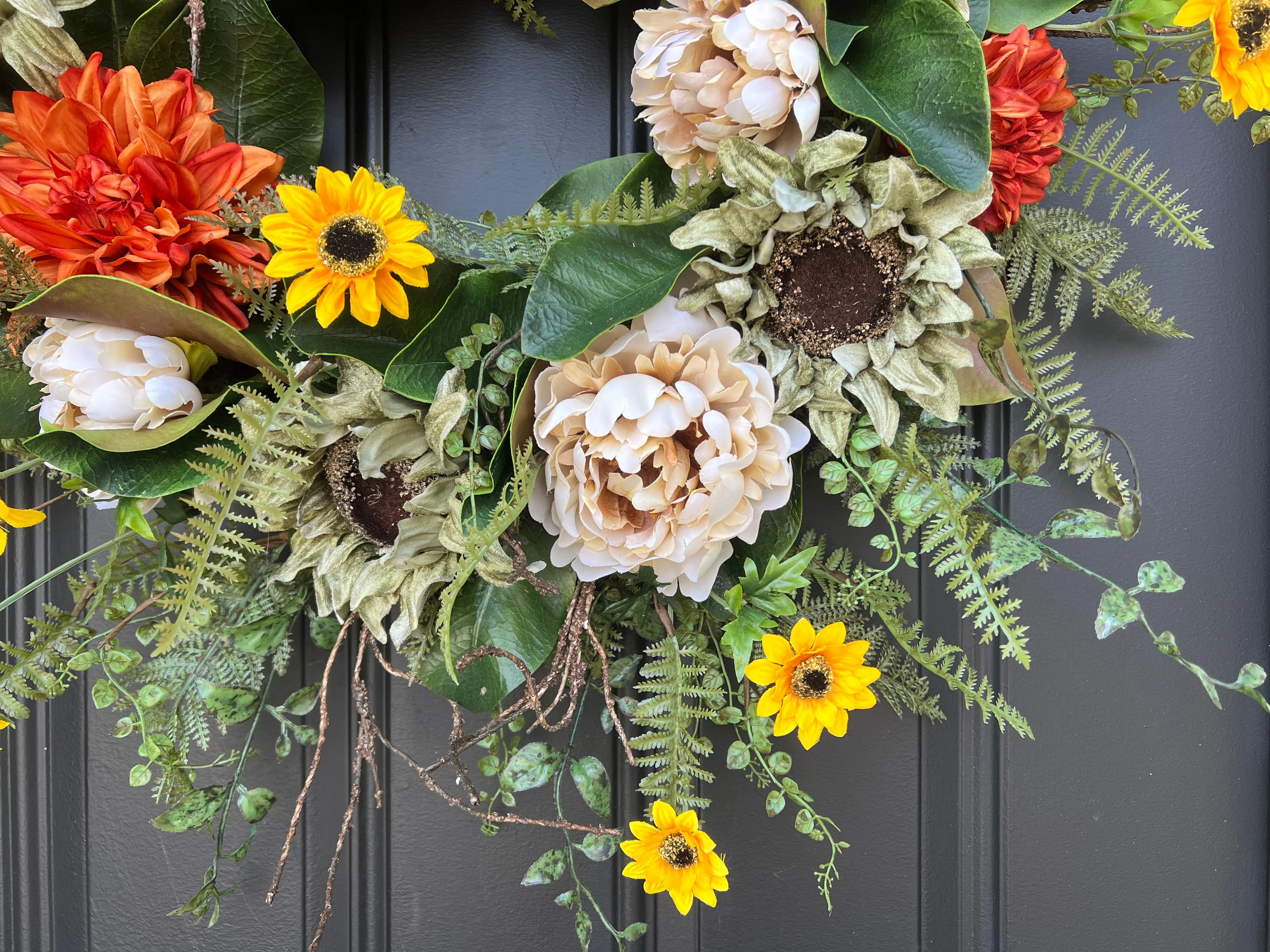 Black-Eyed Susan & Sunflower Fall Wreath