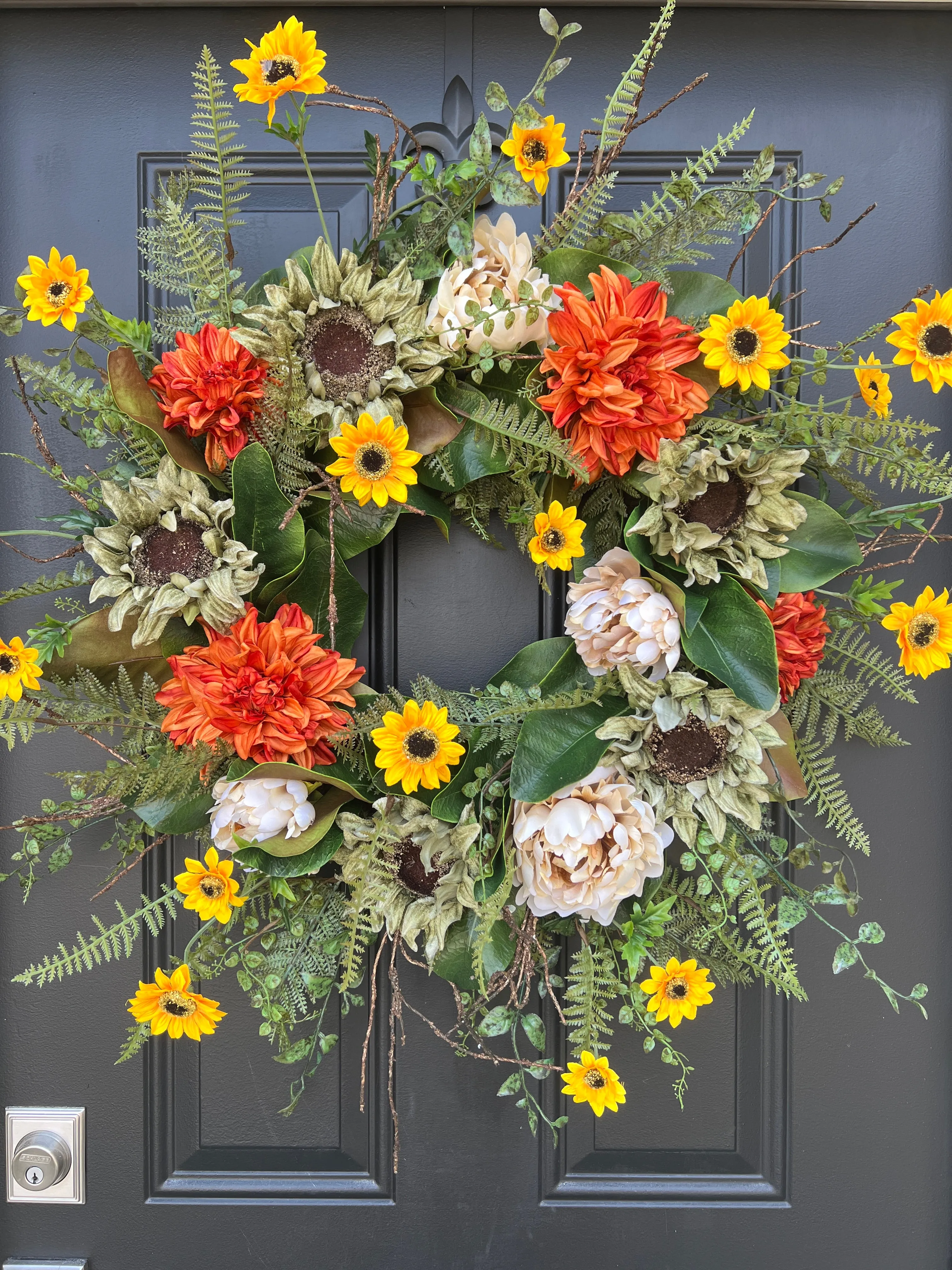 Black-Eyed Susan & Sunflower Fall Wreath