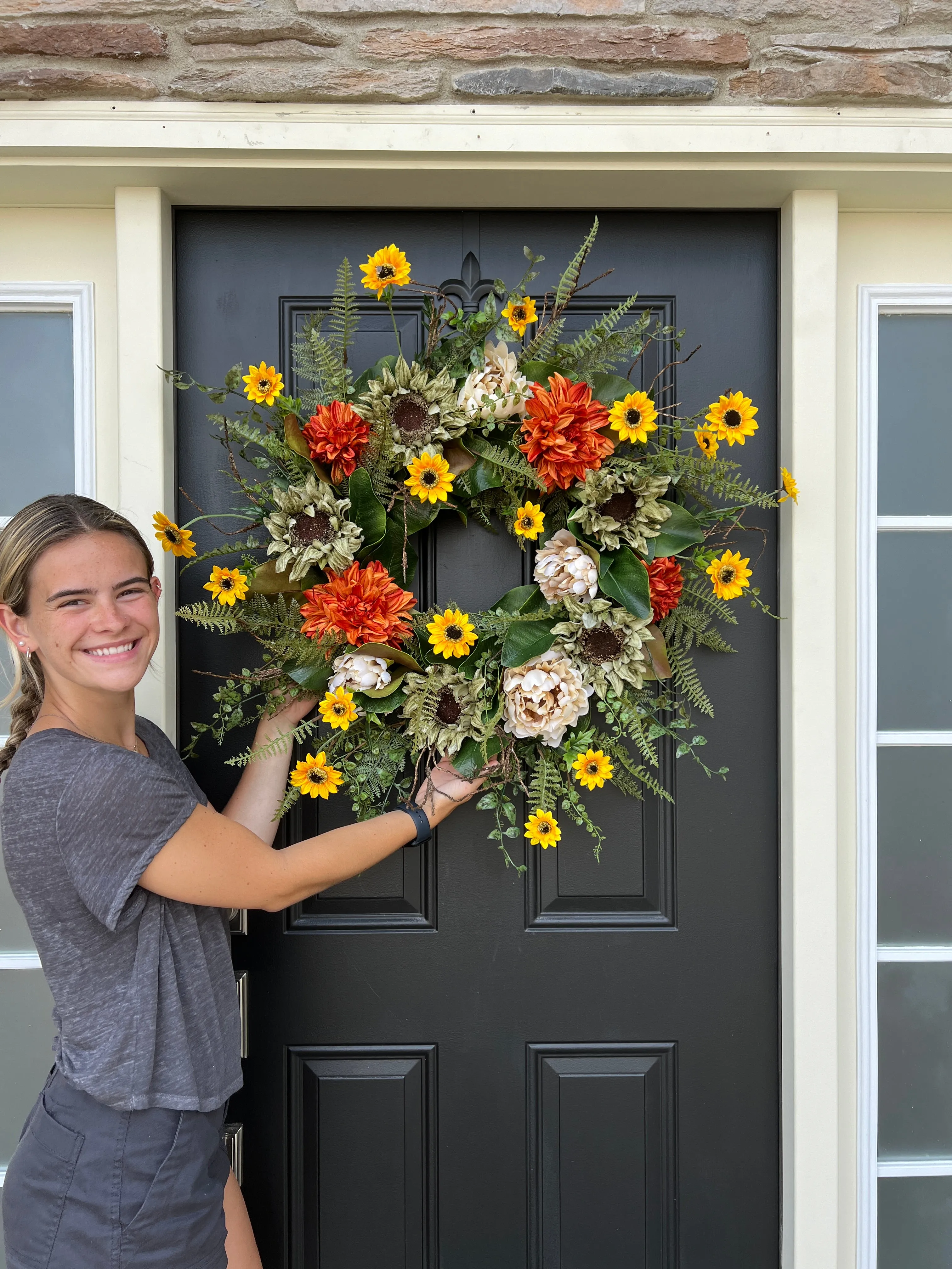 Black-Eyed Susan & Sunflower Fall Wreath