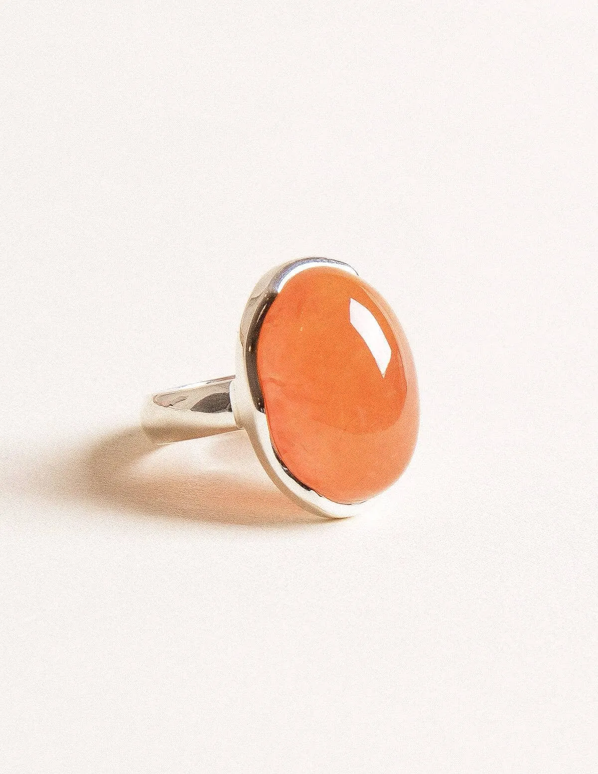 Carnelian Gemstone Ring - Adjustable Size 7-8