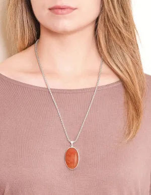 Carnelian Oval Gemstone Pendant