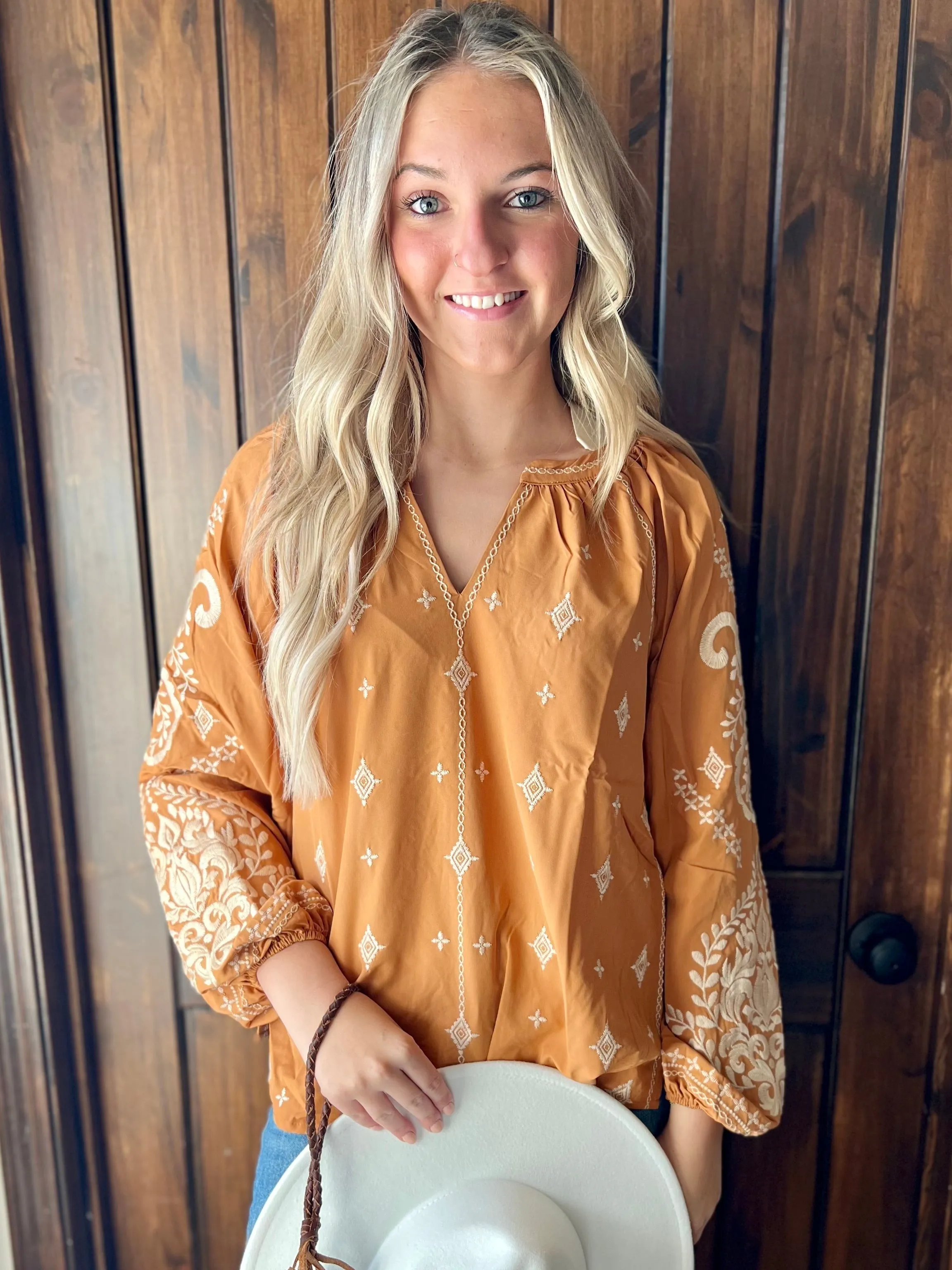 Embroidered Sunrise Top*