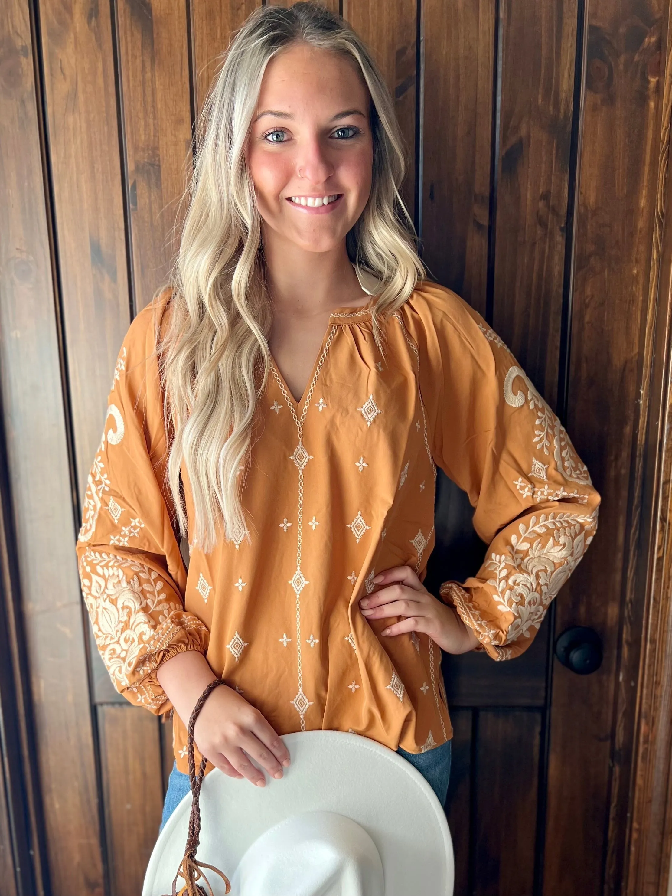 Embroidered Sunrise Top*