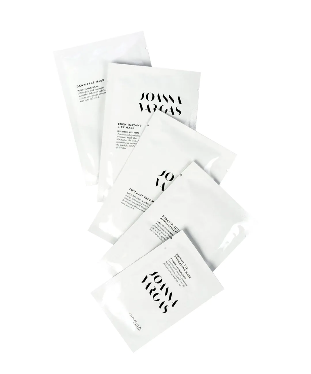 Glow To Go Mask Set - Hydrating, Brightening, and Firming Face Masks for Clear & Radiant Complexion - 5 Masks, 3.95 FL OZ / 110 ML - Joanna Vargas