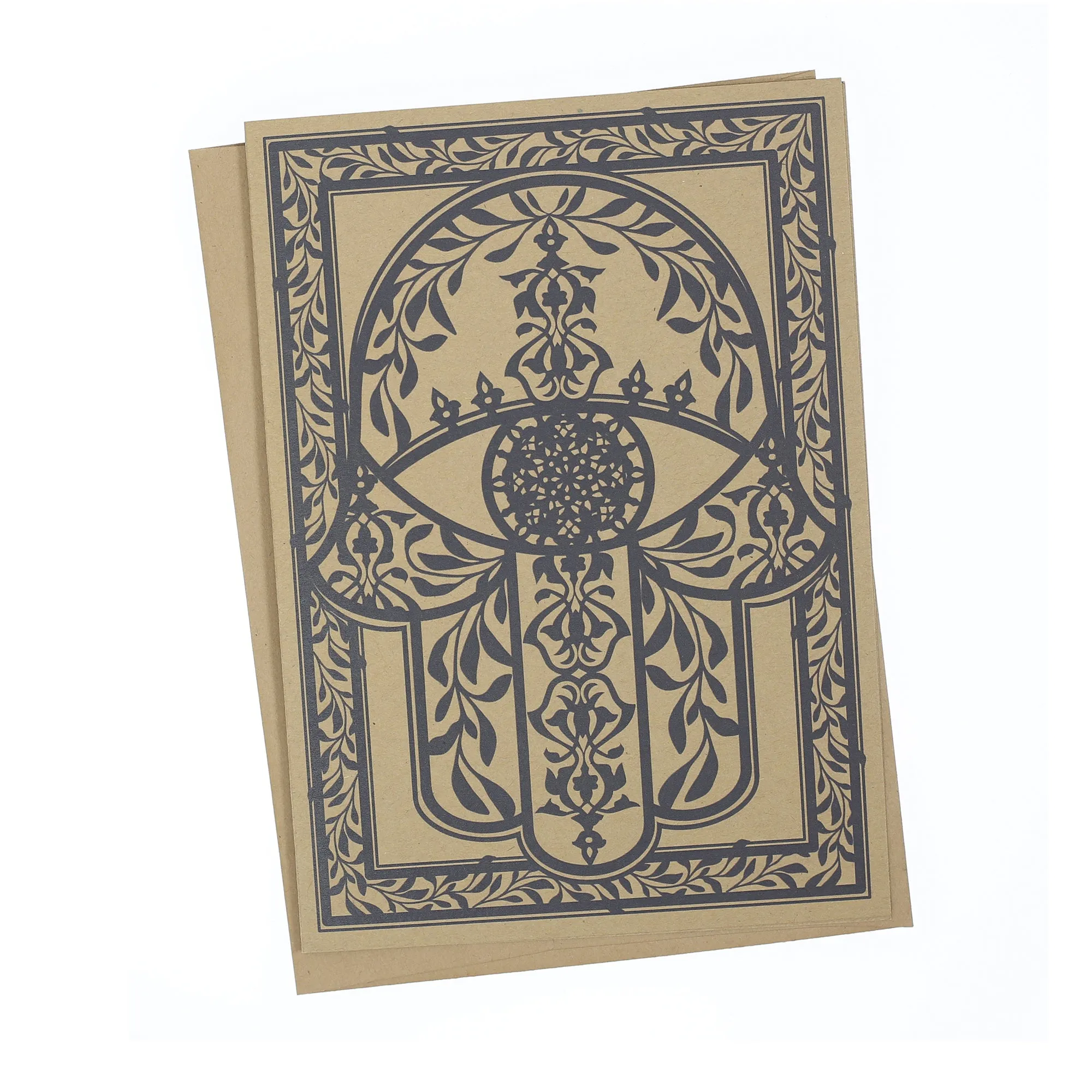 Greeting Card - Judaica - Hamsa Ornamental - 7"x5"