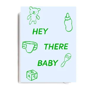 Hey There Baby Greeting Card Green