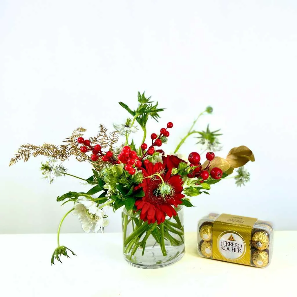 Holly Jolly Blossom Flower Arrangement