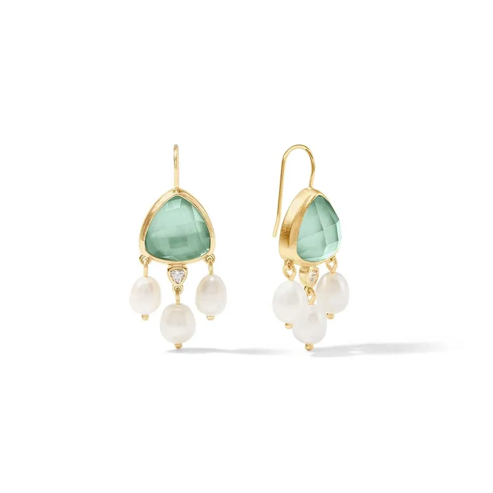 Julie Vos Aquitaine Chandelier Earring, Aquamarine Blue