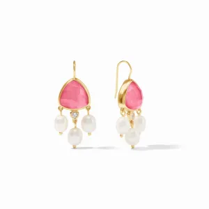 Julie Vos Aquitaine Chandelier Earring, Peony Pink