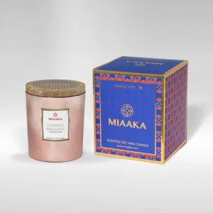 MIAAKA Gleaming Delight Glass Jar Hand Poured Scented Candle Luminous Bergamot Fragrance 370gm