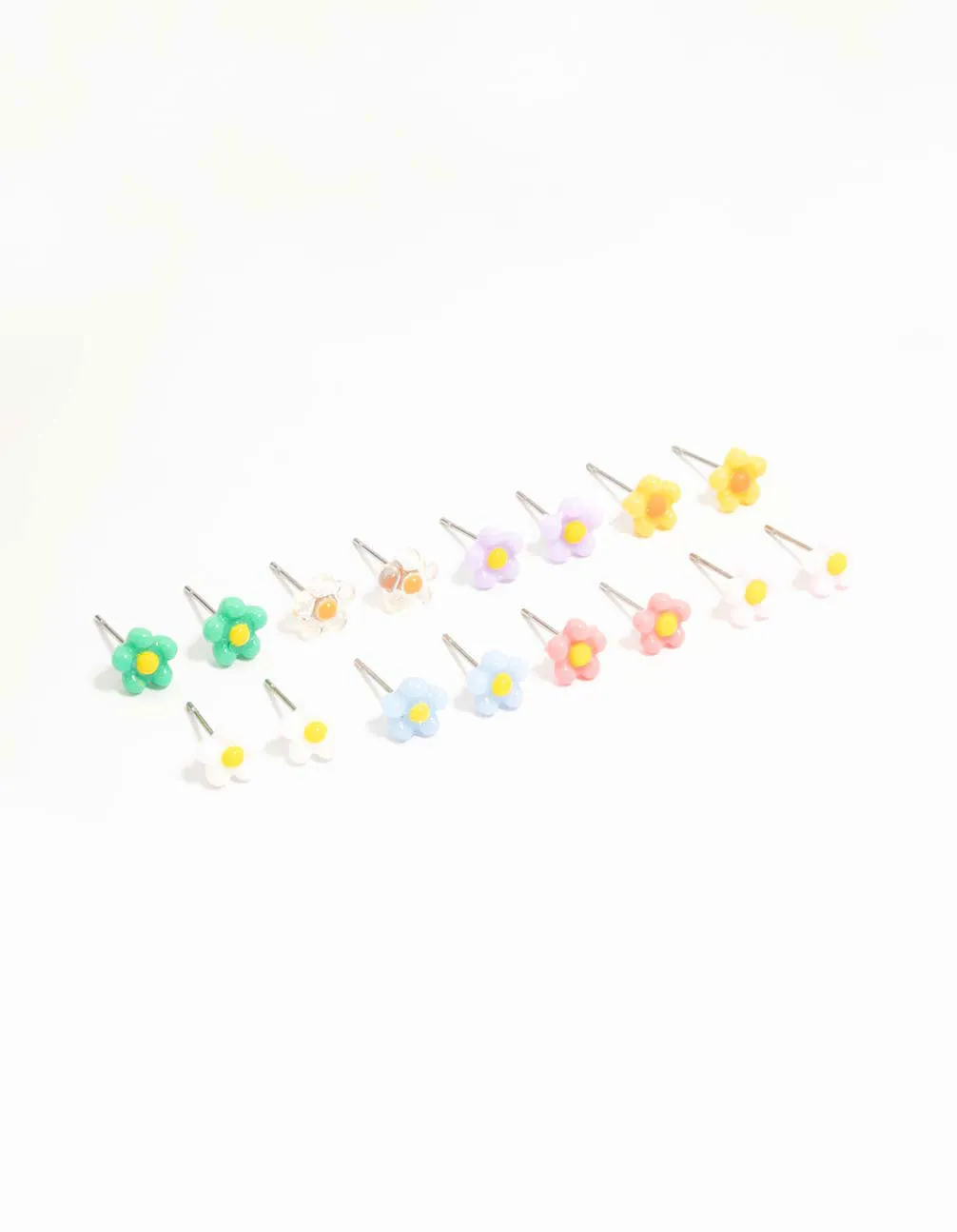 Multicoloured Dainty Daisy Earrings 8-Pack