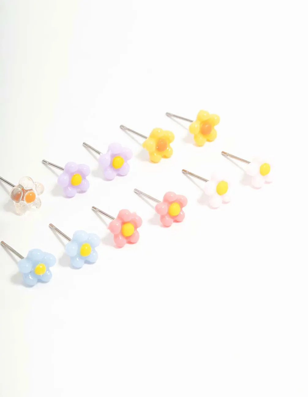 Multicoloured Dainty Daisy Earrings 8-Pack