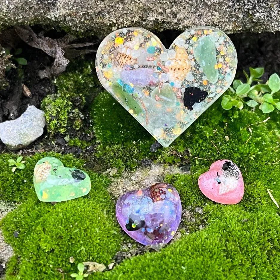 Orgonite Heart Collection ~Hand crafted and infused with metals and crystals ~ Great for Valentines Day, Friends and Gifting