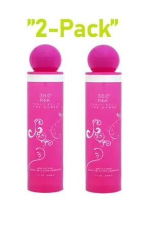 Perry Ellis 360 Pink Body Mist Spray For Women 8 oz 2-Pack