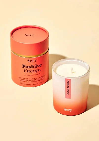 Positive Energy Scented Candle - Pink Grapefruit, Vetiver & Mint