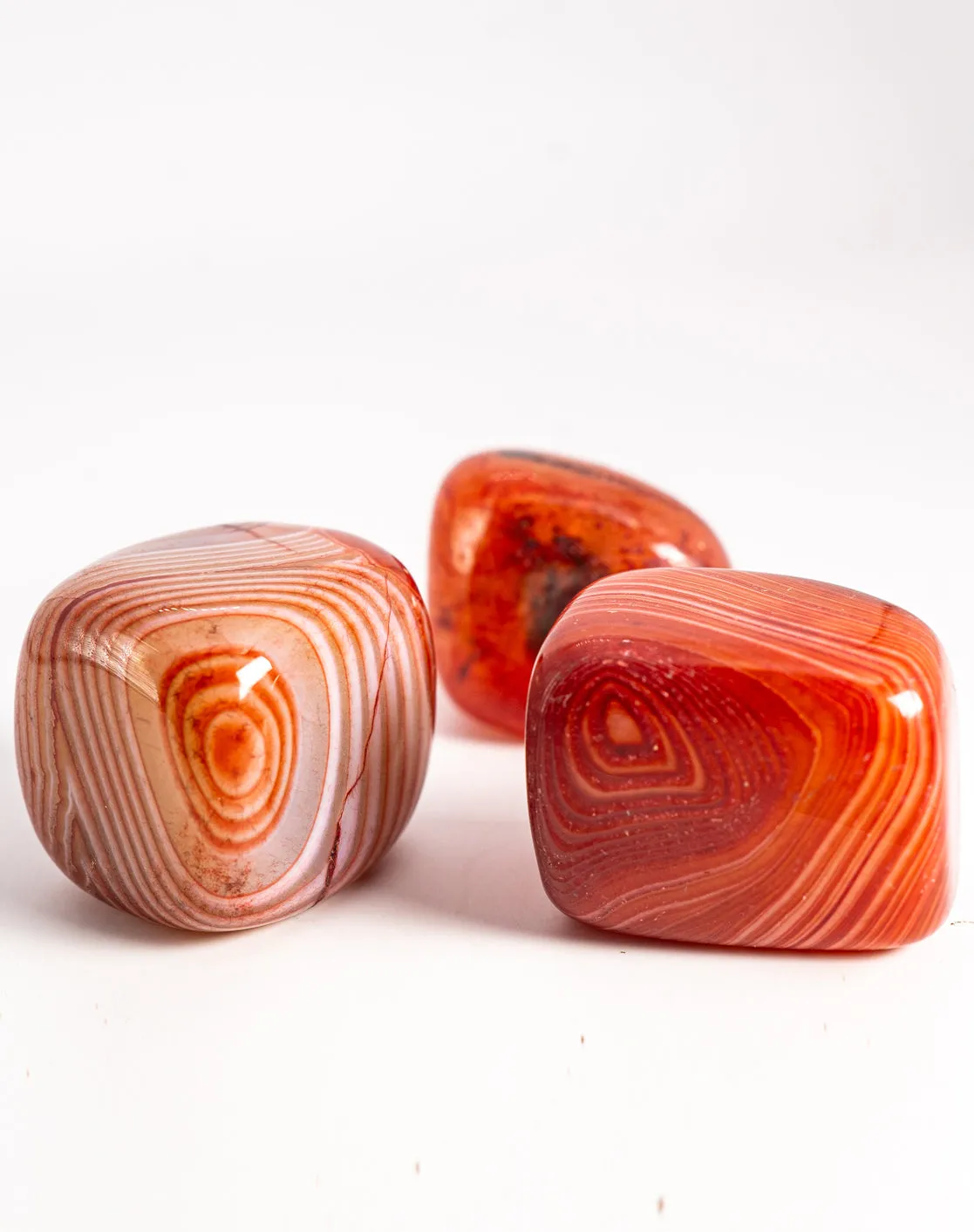 Red Agate Tumbled Crystals Set of 3 (1 Inch)