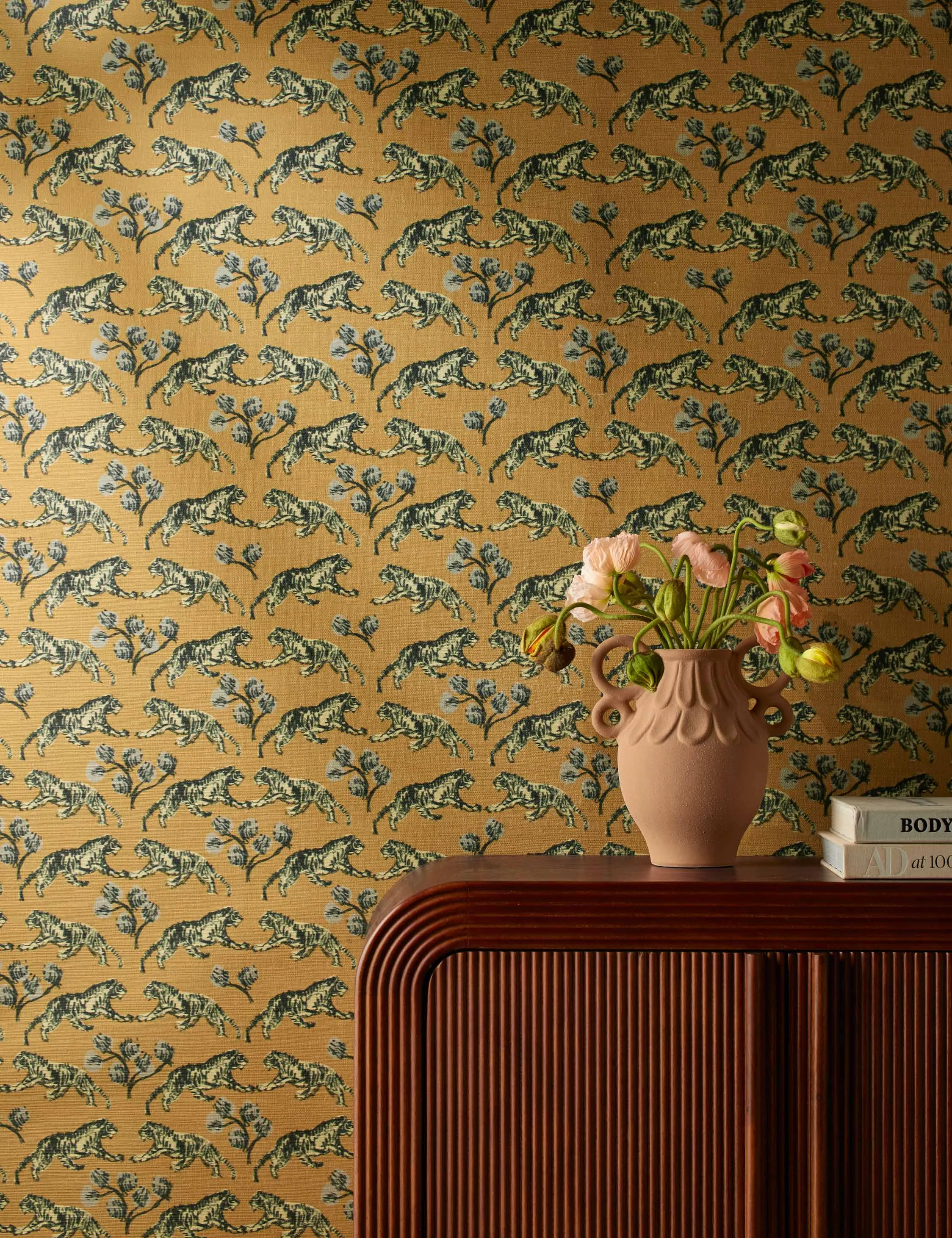 Tiger Grasscloth Wallpaper by Sarah Sherman Samuel