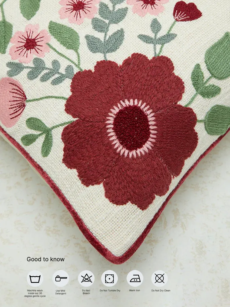 Westside Home Multicolour Floral Pattern Cushion Cover