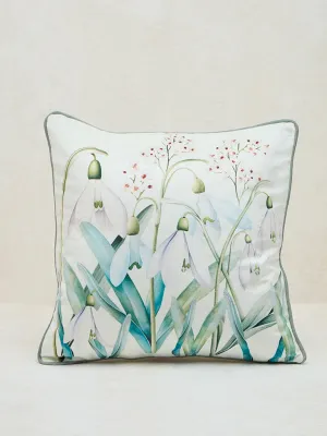 Westside Home White Botanical Design Cushion Cover