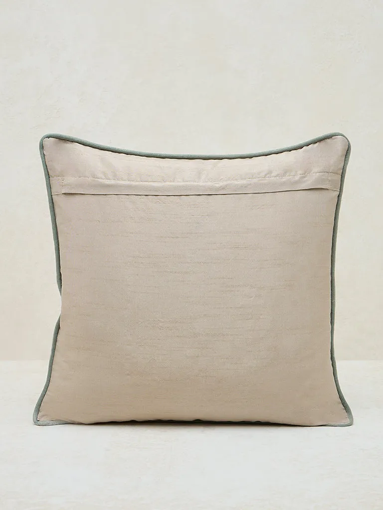 Westside Home White Botanical Design Cushion Cover